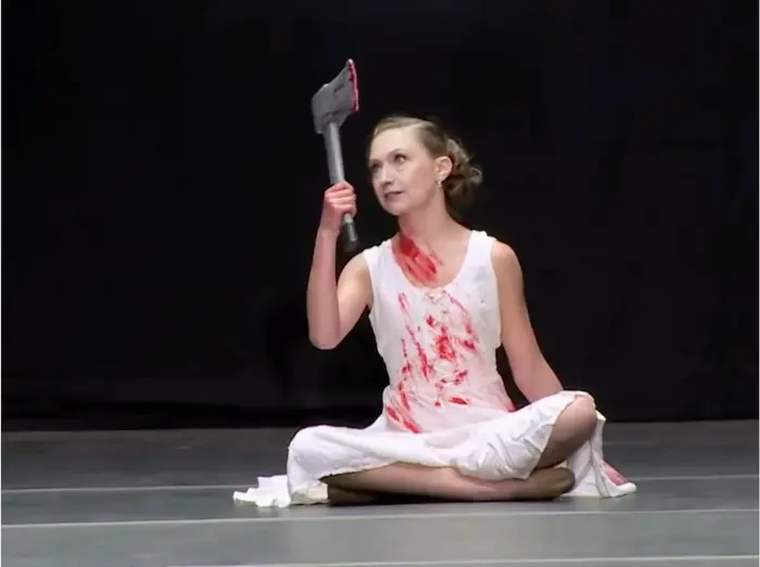 Lizzie Borden dances with an axe meme | image tagged in memes | made with Piñata Farms meme generator