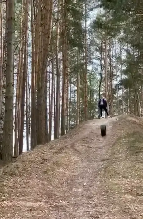 the tire hits the guy meme | image tagged in memes | made with Piñata Farms meme generator