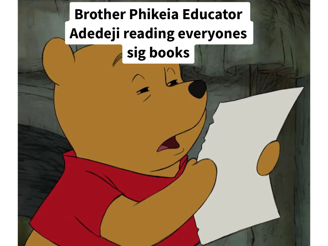 Winnie the Pooh reading meme | image tagged in memes | made with Piñata Farms meme generator