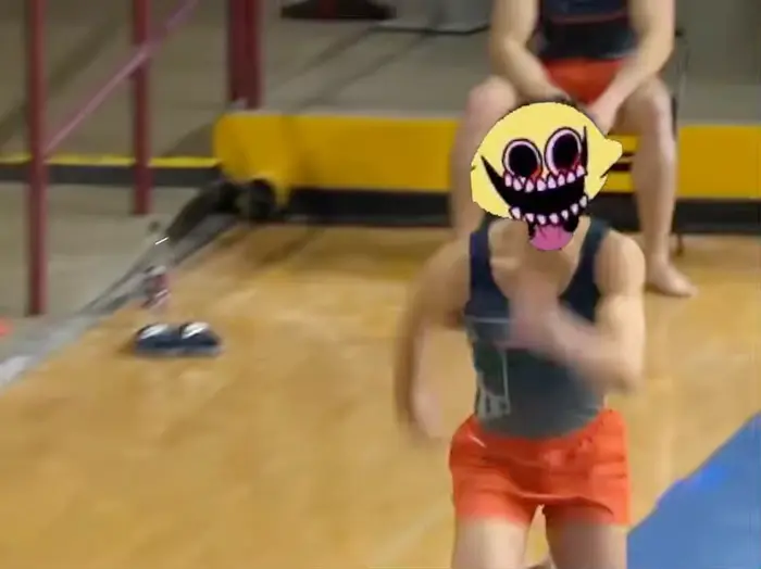 Illinois gymnast pulled out his vaccination card to encourage people to get the vaccine meme | image tagged in memes | made with Piñata Farms meme generator