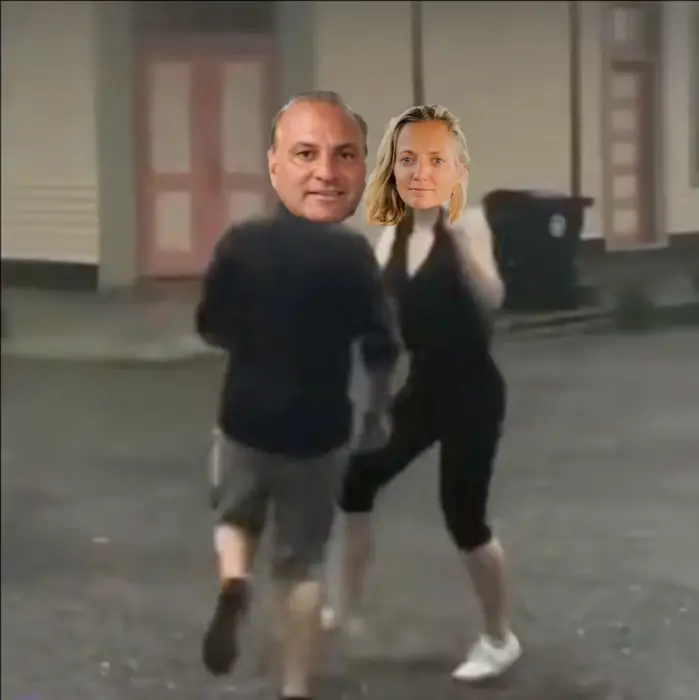 couple dancing to Counting Stars in the rain meme | image tagged in memes | made with Piñata Farms meme generator