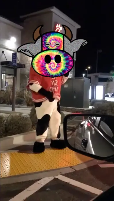 cow dancing near Chick-Fil-A meme | image tagged in memes | made with Piñata Farms meme generator