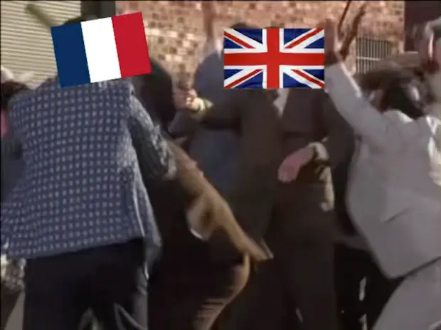 Anchorman - Fight scene meme | NATO be like… #war | image tagged in memes: war | made with Piñata Farms meme generator