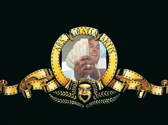 Metro Goldwyn Mayer intro - green screen meme | image tagged in memes | made with Piñata Farms meme generator