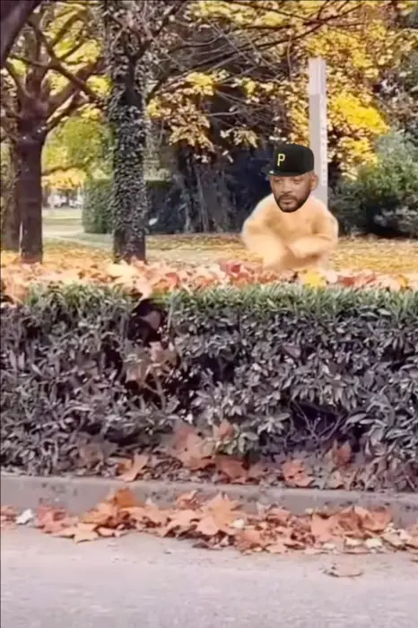 Man runs and fall down in leaves meme | image tagged in memes | made with Piñata Farms meme generator