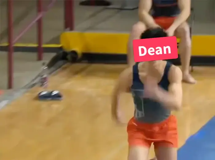 Illinois gymnast pulled out his vaccination card to encourage people to get the vaccine meme | In Jesus name amen | image tagged in memes | made with Piñata Farms meme generator