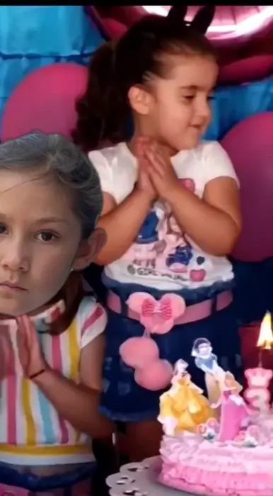 Little girl fights her sister and her birthday meme | image tagged in memes | made with Piñata Farms meme generator