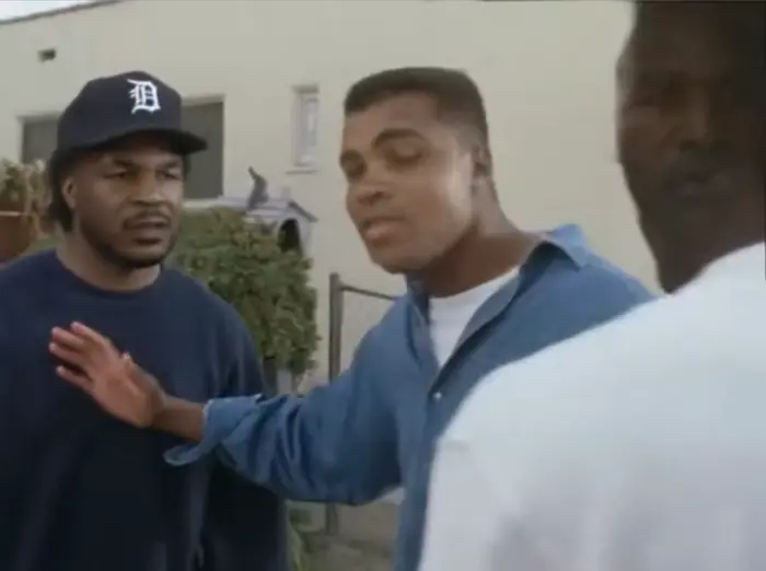 Boyz n the Hood - brothers fight meme | Ali, Holyfield, Mayweather, Tyson, Oprah & Whoopi… | image tagged in memes | made with Piñata Farms meme generator