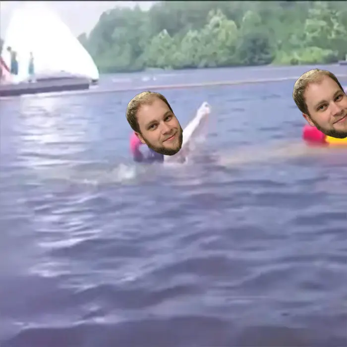 People try to swim in a flooded canoe meme | Headed to work in | image tagged in memes | made with Piñata Farms meme generator
