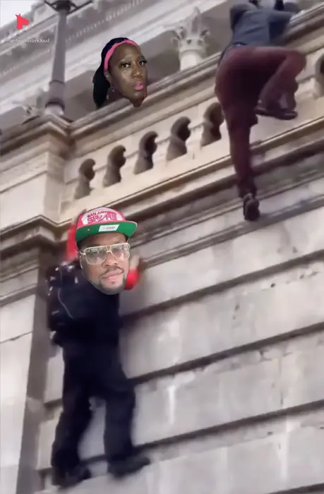 guy fell from the wall meme | image tagged in memes | made with Piñata Farms meme generator