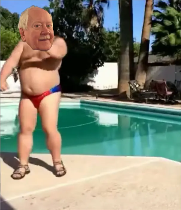 dancing in speedo by the pool meme | image tagged in memes | made with Piñata Farms meme generator