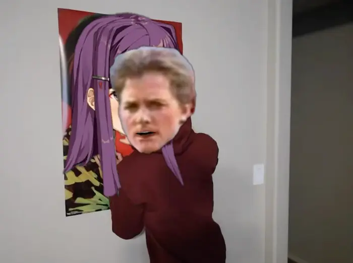 Plainrock124 kisses the Billie Eilish poster meme | @senpai_mcfly Get Caught in 4K | image tagged in memes | made with Piñata Farms meme generator