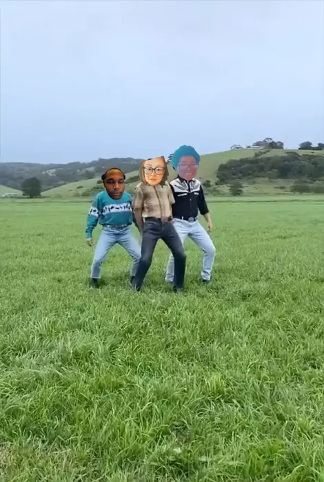 Cowboy dance trio meme | image tagged in memes | made with Piñata Farms meme generator