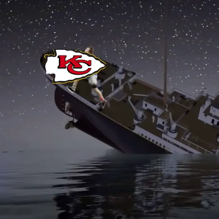 Jumping Off Sinking Ship meme | KC Chiefs playoff hopes. | image tagged in memes | made with Piñata Farms meme generator
