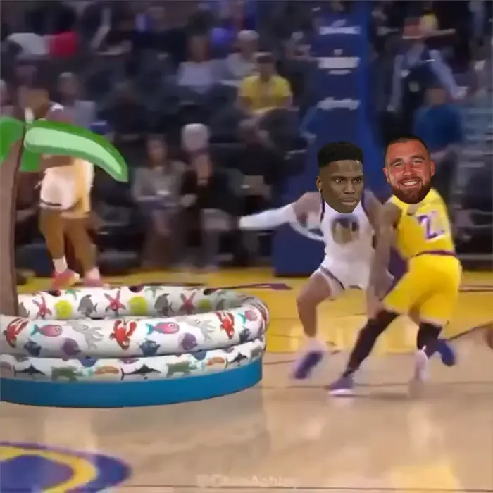 basketball player falls into the pool meme | image tagged in memes | made with Piñata Farms meme generator