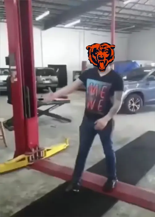 instead of a handshake meme | Bears fans at work | image tagged in memes | made with Piñata Farms meme generator