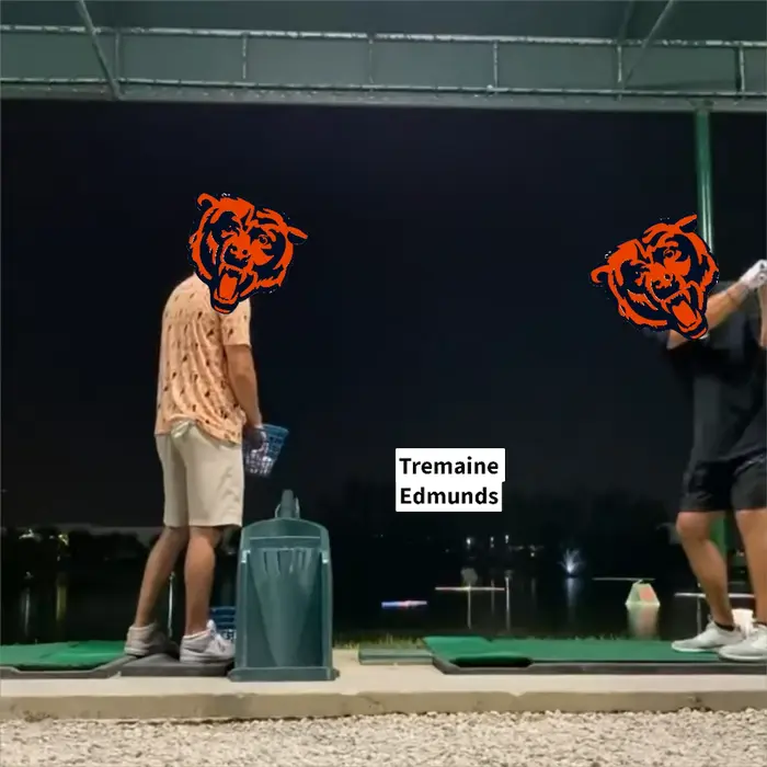Training on the driving range meme | Bears making offseason moves… | image tagged in memes | made with Piñata Farms meme generator