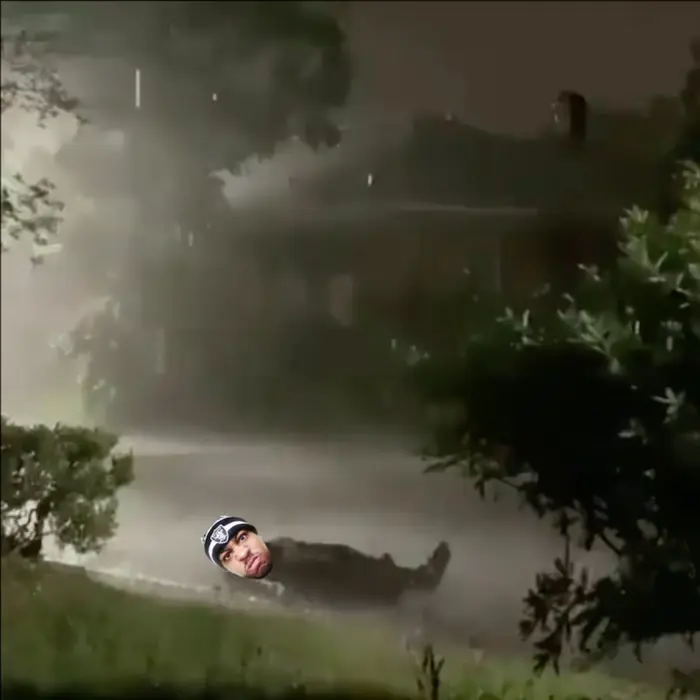 sad guy lies on the road in the rain meme | image tagged in memes | made with Piñata Farms meme generator