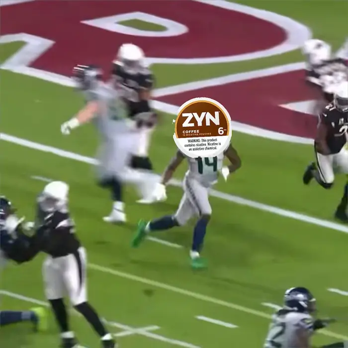 DK Metcalf chasedown tackle meme | Mike: I’m going to quit Zyn” Zyn” | image tagged in memes | made with Piñata Farms meme generator