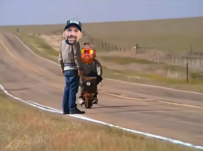 Dumb And Dumber on Highway meme | image tagged in memes | made with Piñata Farms meme generator