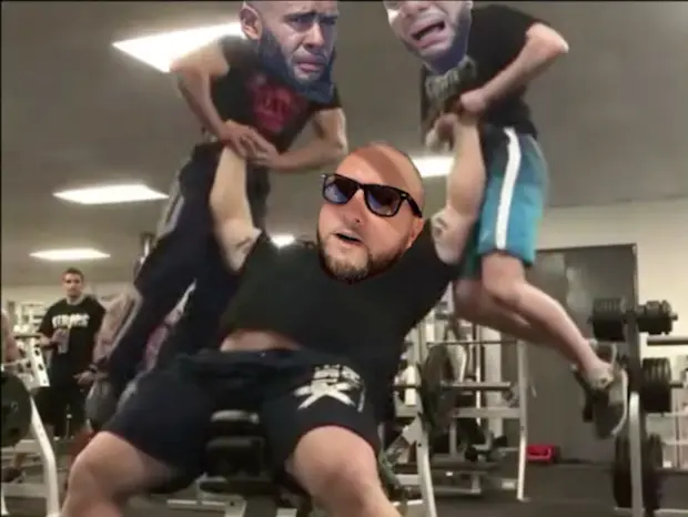 Eddie Hall Bench Pressing Two Men meme | image tagged in memes | made with Piñata Farms meme generator