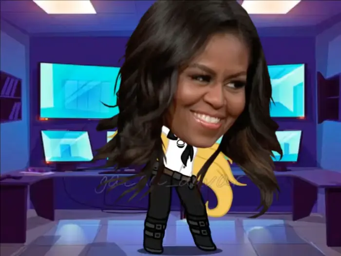 Security Breach vibing / FNAF / gacha_duvar meme | If Michelle Obama and BurnCarn were in Security Breach | image tagged in memes | made with Piñata Farms meme generator