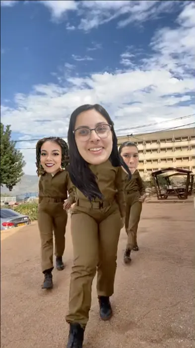 Girls in military uniform dance meme | image tagged in memes | made with Piñata Farms meme generator