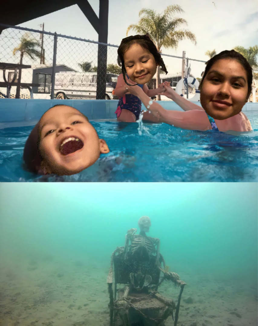 swimming pool nightmare meme | image tagged in memes | made with Piñata Farms meme generator