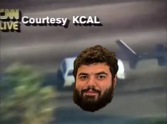 OJ Simpson Car chase meme | image tagged in memes | made with Piñata Farms meme generator