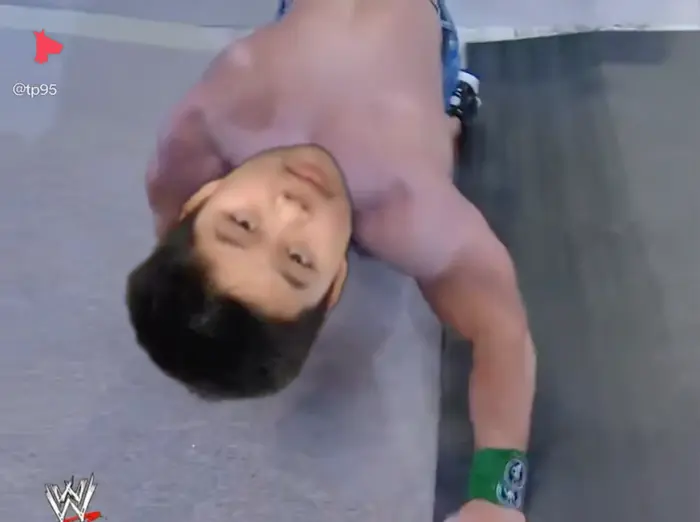 WWE Wrestlemania - The Rock beats John Cena meme | image tagged in memes | made with Piñata Farms meme generator