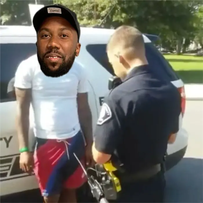 guy pranks the policeman meme | image tagged in memes | made with Piñata Farms meme generator