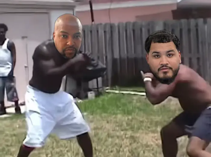 Kimbo Slice's first backyard fight meme | image tagged in memes | made with Piñata Farms meme generator