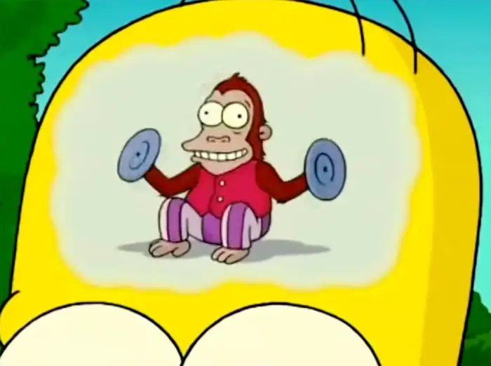 The Simpsons - monkey in homer's head meme | image tagged in memes | made with Piñata Farms meme generator
