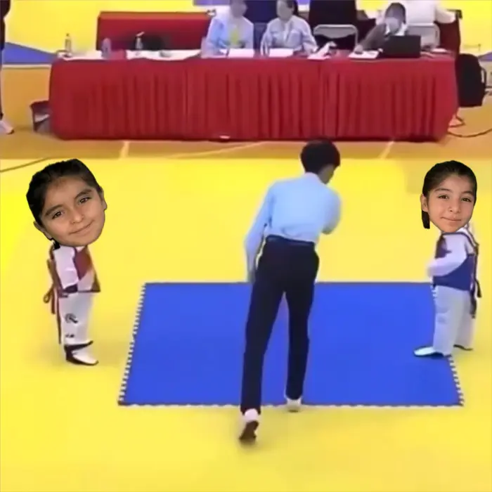 kid falls down from one kick meme | image tagged in memes | made with Piñata Farms meme generator