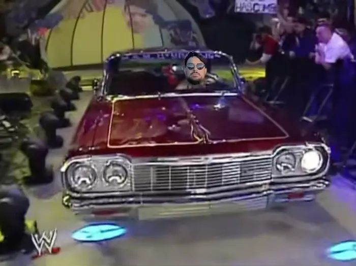 Eddie Guerrero's Entrance as the WWE Champion | Smackdown 2004 meme | image tagged in memes | made with Piñata Farms meme generator