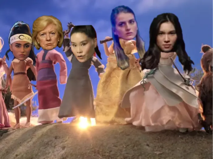 Robot Chicken - Disney Princess War meme | image tagged in memes | made with Piñata Farms meme generator