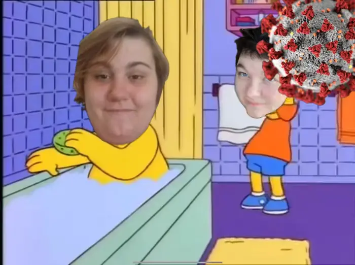 Bart hits Homer in the head with a chair meme | image tagged in memes | made with Piñata Farms meme generator