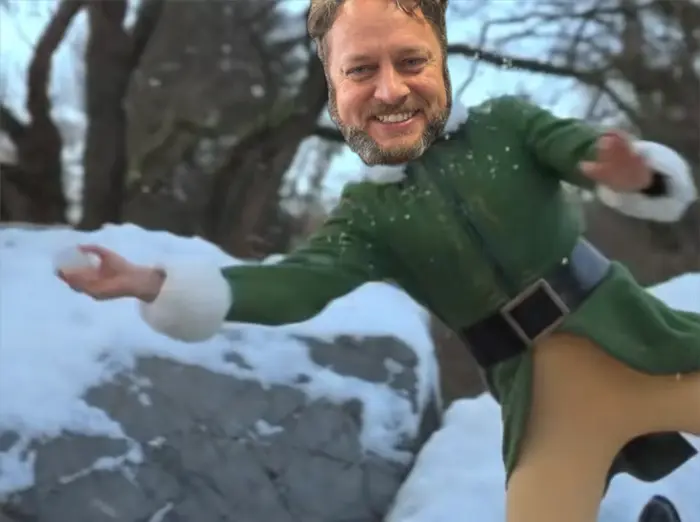 Elf - Snowball Fight Scene meme | image tagged in memes | made with Piñata Farms meme generator