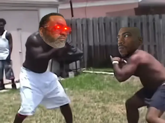 Kimbo Slice's first backyard fight meme | image tagged in memes | made with Piñata Farms meme generator