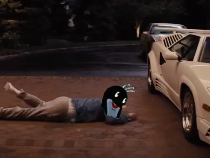 Wolf of Wall Street - Lamborghini scene meme | image tagged in memes | made with Piñata Farms meme generator