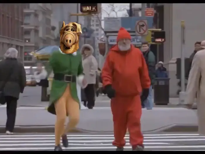 Elf confused a man with Santa meme | image tagged in memes | made with Piñata Farms meme generator