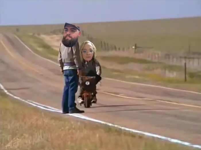 Dumb And Dumber on Highway meme | image tagged in memes | made with Piñata Farms meme generator