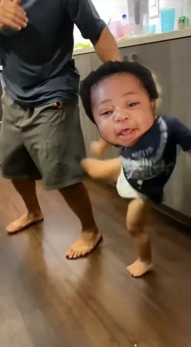 baby kicks dad meme | It’s play time. 🤣🤣🤣 | image tagged in memes | made with Piñata Farms meme generator