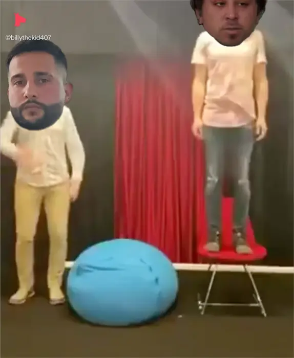 Man jumped on the statuette meme | image tagged in memes | made with Piñata Farms meme generator