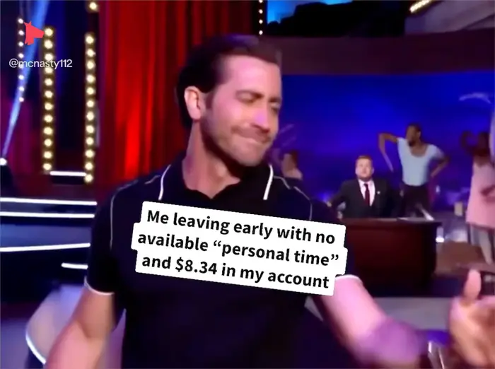 Jake Gyllenhaal leaving the The Late Late Show meme | image tagged in memes | made with Piñata Farms meme generator