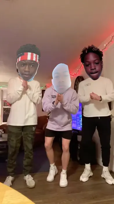 three boys slapping their butts meme | image tagged in memes | made with Piñata Farms meme generator