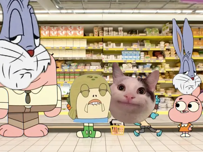 Gumball's mom shouts on the children in the mall meme | image tagged in memes | made with Piñata Farms meme generator