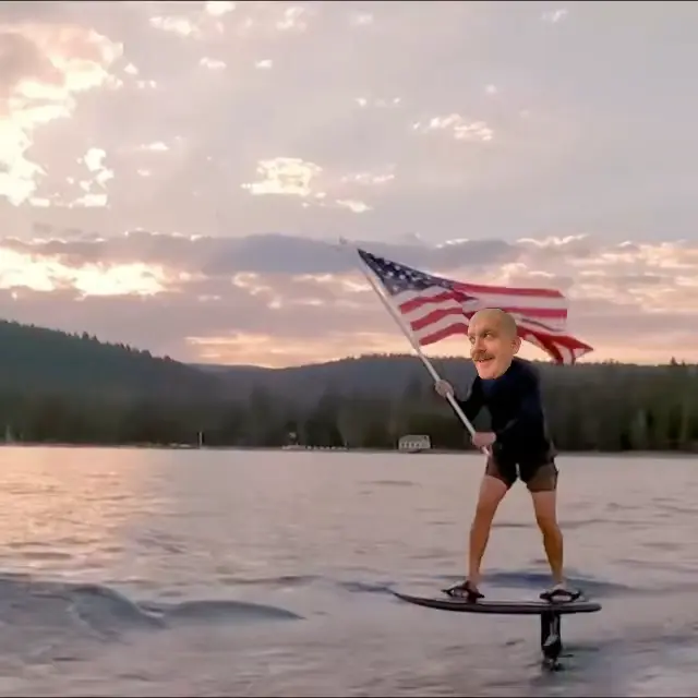 Mark Zuckerberg on a board with a flag meme | image tagged in memes | made with Piñata Farms meme generator