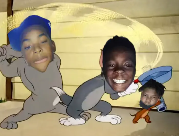 Tom, Jerry and Spike Hits Each Other meme | image tagged in memes | made with Piñata Farms meme generator