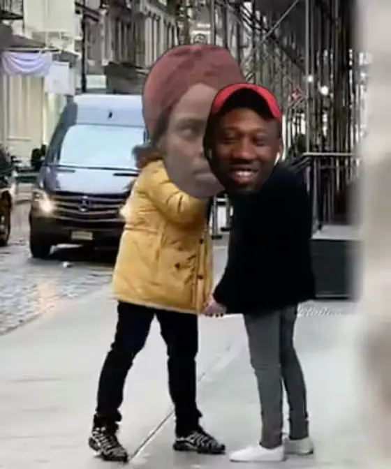 two guys arguing with middle fingers meme | image tagged in memes | made with Piñata Farms meme generator